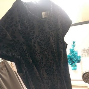 Dress high neck black velvet